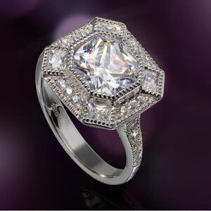 Stauer Classic Cushion Cut Ring Size 7